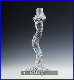 A Contemporary Vintage Art Glass Twisted Rose Candle Stick By Leon Applebaum