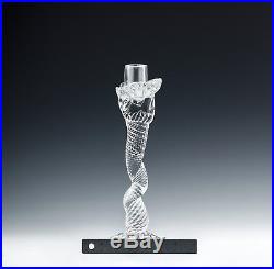 A Contemporary Vintage Glass Twisted Rose Leon Applebaum Candle Stick