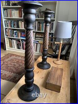 A Pair Of Large Vintage Decorative Candlesticks