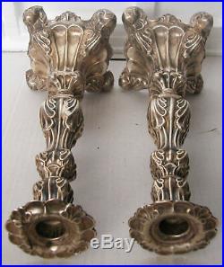 A Pair Of Vintage Israeli Sterling Silver Candle Sticks By Hazorfim