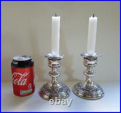 A Pair of Vintage Sterling Silver Candlesticks, Birmingham 1973, Broadway & Co