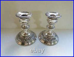 A Pair of Vintage Sterling Silver Candlesticks, Birmingham 1973, Broadway & Co