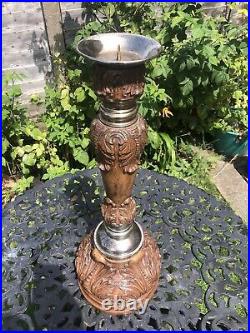 A Vintage pair of Maitland Smith Candlesticks hand carved in the Phillipines