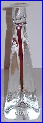 ADAM JABLONSKI Art Glass Crystal CANDLEHOLDER CANDLESTICK Vintage 11 inch tall