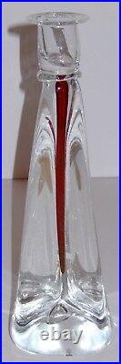 ADAM JABLONSKI Art Glass Crystal CANDLEHOLDER CANDLESTICK Vintage 11 inch tall