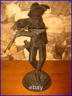 ANTIQUE FIGURAL BLACKSMITH CANDLE HOLDER CANDLESTICK BY Emile Guillemin 19th