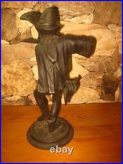 ANTIQUE FIGURAL BLACKSMITH CANDLE HOLDER CANDLESTICK BY Emile Guillemin 19th