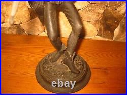 ANTIQUE FIGURAL BLACKSMITH CANDLE HOLDER CANDLESTICK BY Emile Guillemin 19th