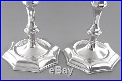 ANTIQUE VINTAGE TIFFANY & Co. STERLING SILVER PAIR CANDLESTICKS WITH BOX POUCHES