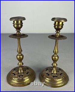 Amazing Pair Of French Vintage Candle Holders (lot 5180)