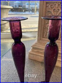 Amethyst 16 Pairpoint Vintage Candle Sticks