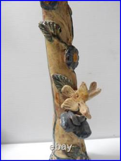 Antique 15 1/2 Vintage Mexican Tourist Pottery Figural Candlestick A+ Xlnt