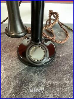 Antique 1910s Candlestick Telephone Bakelite & steel Vintage