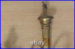 Antique Brass Wall Sconce x3 Vintage Lantern Flame Double Candlestick Ornate