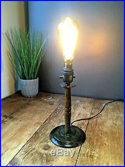 Antique Faux Tortoise Shell Bakelite / Celluloid Candlestick Lamp Base Vintage