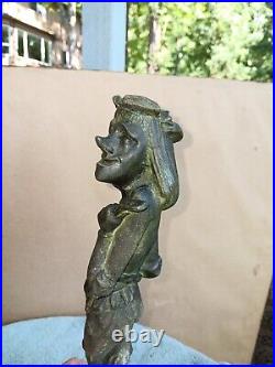 Antique French Napoleon 3 Caricature Candlesticks