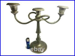 Antique Italian Silver plated Candlestick Curved Shape Candle Holder Home Decor
