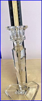 Antique Pair Crystal Cut Glass Candle Sticks Holders Candlesticks 8 Beauties