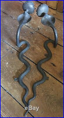 Antique/ Vintage 2 Cobra Snake Wall Sconce's Candleholder Candle Stick Holders