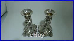 Antique Vintage Beautiful 227 Grams Silver 925 Pair of Candle Stick Holders