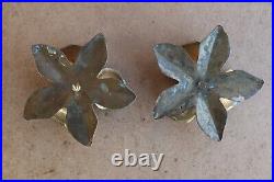 Antique Vintage Candle Holders Candlestick Italian Brass Flower Mid-Century 1960