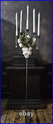 Antique Vintage Rustic Floor Standing Christmas Church Candelabra Candle Stick