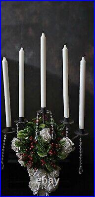 Antique Vintage Rustic Floor Standing Christmas Church Candelabra Candle Stick