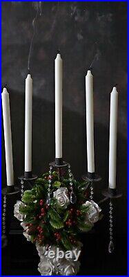 Antique Vintage Rustic Floor Standing Christmas Church Candelabra Candle Stick