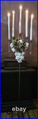 Antique Vintage Rustic Floor Standing Christmas Church Candelabra Candle Stick