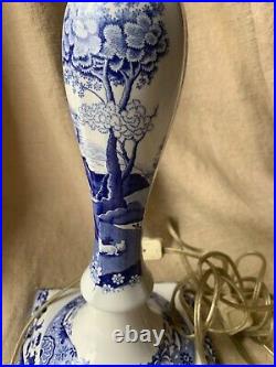 Antique Vintage SPODE BLUE WHITE ITALIAN Candlestick Candle stick lamp ENGLAND