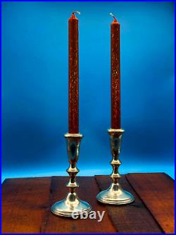 Antique Vintage Weighted Sterling Silver 925 Pair of Candlesticks/Holders 661g