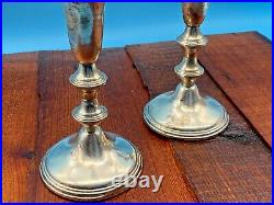 Antique Vintage Weighted Sterling Silver 925 Pair of Candlesticks/Holders 661g