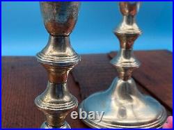 Antique Vintage Weighted Sterling Silver 925 Pair of Candlesticks/Holders 661g