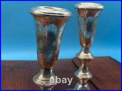 Antique Vintage Weighted Sterling Silver 925 Pair of Candlesticks/Holders 661g