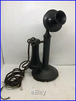 Antique Vintage Western Electric Candlestick Telephone 323 Bower Barff Finish