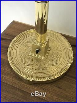 Antique Vtg MILLER Brass Candlestick Table Lamp Desk Banker Art Deco / Hollywood