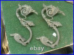 Antique Wall Candle Holders Sconces Pair Bronze Vintage BEAUTIFUL