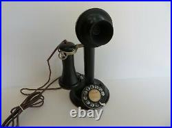 Antique telephone Stair step candlestick Older A E dial Working vintage phone