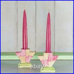 Art Deco Myott & Son Pair of Ceramic Candle Holders Small Vintage Candle Sticks