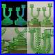 Art-Deco-URANIUM-Green-Glass-Candlesticks-1930s-Candle-Holder-Glowing-Cactus-VTG-01-ox