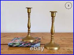 Assorted Pairs of Vintage Brass Taper Candle Holders Antique Candlesticks