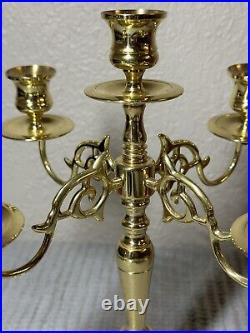 BALDWIN Vintage 4 Arm 5 Candle Brass Weighted Candelabras Candlesticks 11, Lot3