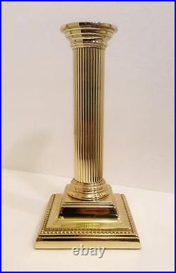 Baldwin Brass Candlestick Vintage Solid Brass & Heavy Column Design- Excellent