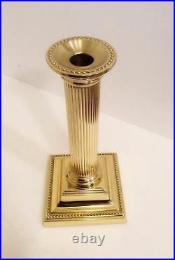 Baldwin Brass Candlestick Vintage Solid Brass & Heavy Column Design- Excellent