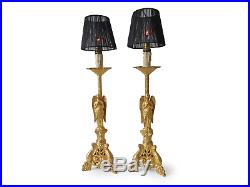 Baroque Altar Style Vintage Gilt Spleter Gold Candlestick Church Lamps