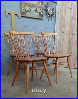 Beautiful Set Of 4 Ercol Candlestick Chairs MID Century Vintage