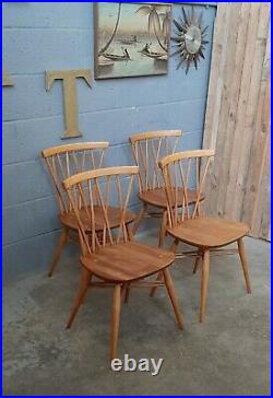 Beautiful Set Of 4 Ercol Candlestick Chairs MID Century Vintage