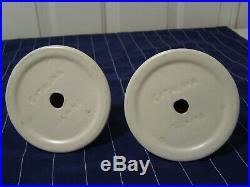 Beautiful vintage pair of Ivory Catalina Island pottery Candlesticks