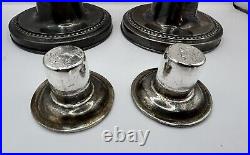 Bergdorf Goodman VTG Italia Marked Candle sticks, Silver Toned, 7 3/4 x 4 1/2