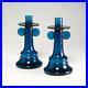 Bertil-Vallien-Kosta-Boda-Afors-Sweden-Blue-Glass-Series-Candlestick-Holders-Vtg-01-wb